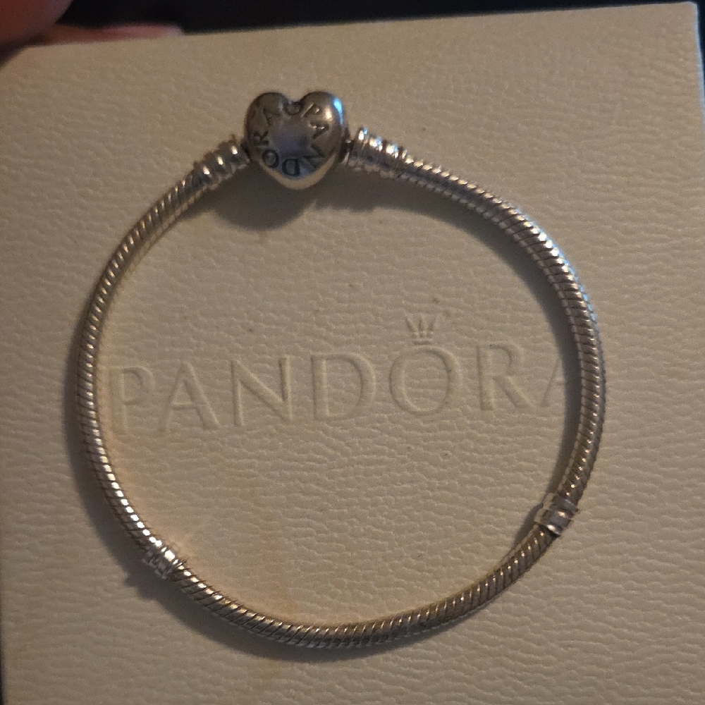 Pandora Silver Bracelet with Heart Charm